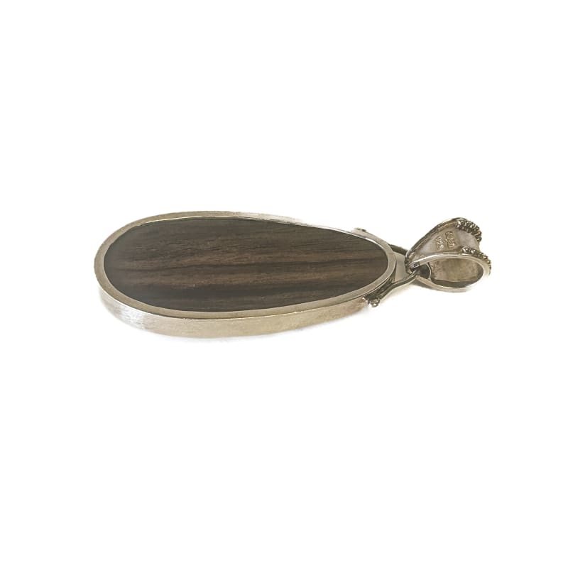 Vintage 925 Sterling Silver Virgo Wooden Pendant - Frijja, LLC