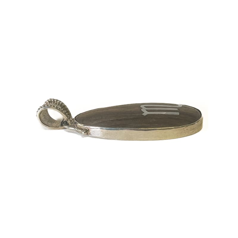 Vintage 925 Sterling Silver Virgo Wooden Pendant - Frijja, LLC