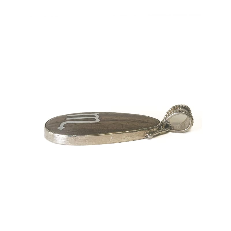 Vintage 925 Sterling Silver Virgo Wooden Pendant - Frijja, LLC