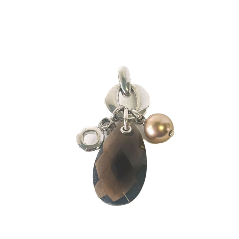 Vintage 925 Sterling Silver Smokey Quartz Pendant - Frijja, LLC