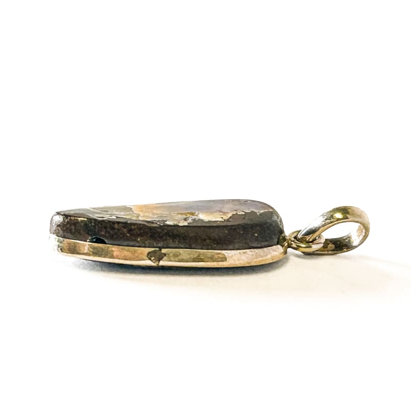 Vintage 925 Sterling Silver Teardrop Pietersite Pendant - Frijja, LLC