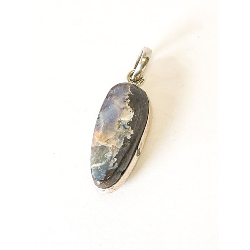 Vintage 925 Sterling Silver Teardrop Pietersite Pendant - Frijja, LLC