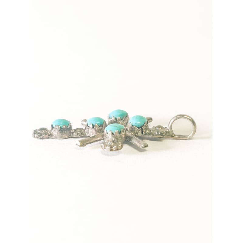 Vintage 925 Sterling Silver Turquoise Cross Pendant - Frijja, LLC