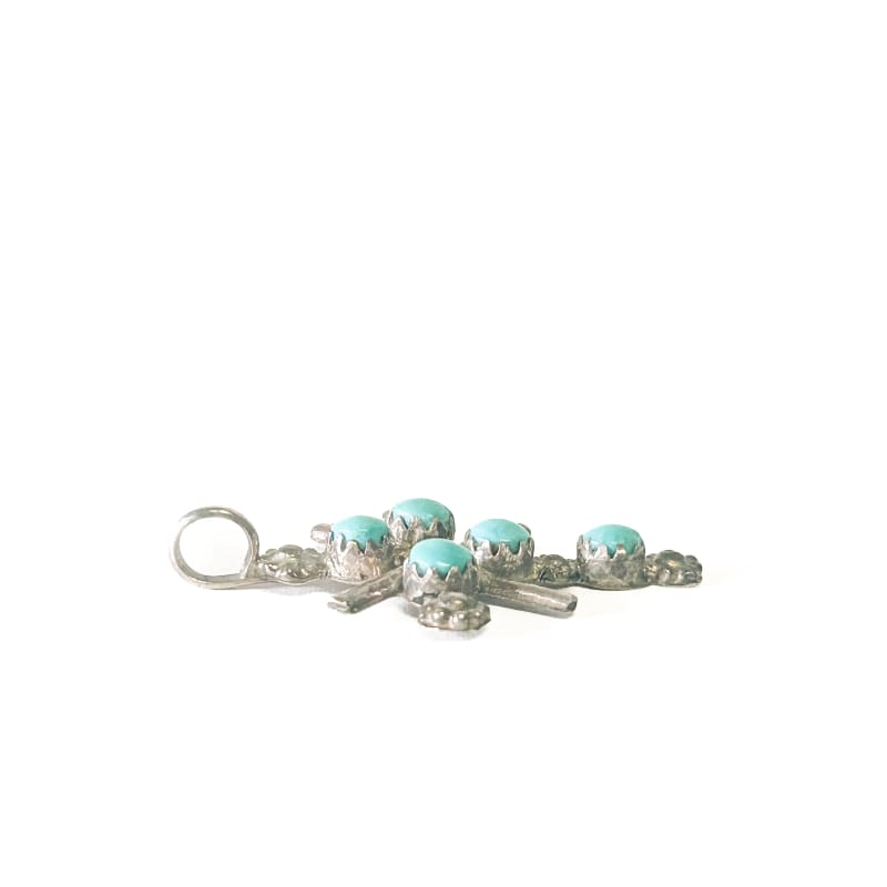 Vintage 925 Sterling Silver Turquoise Cross Pendant - Frijja, LLC