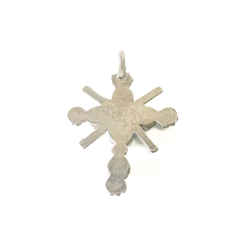 Vintage 925 Sterling Silver Turquoise Cross Pendant - Frijja, LLC