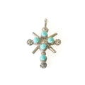 Vintage 925 Sterling Silver Turquoise Cross Pendant - Frijja, LLC