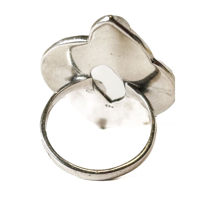 Vintage 925 Sterling Silver White Buffalo Turquoise Ring - Size 8 - Frijja, LLC