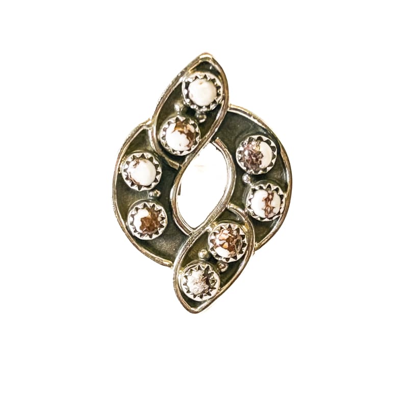 Vintage 925 Sterling Silver White Buffalo Turquoise Ring - Size 8 - Frijja, LLC