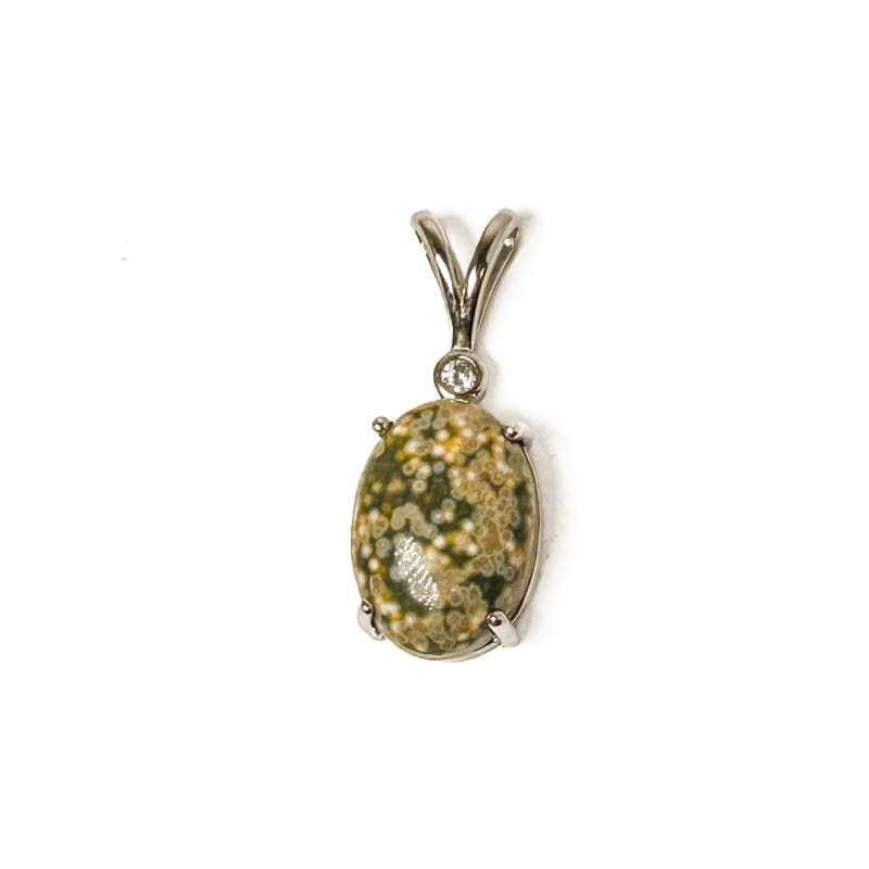 Vintage 925 Sterling Silver Zebra Jasper Pendant - Frijja, LLC
