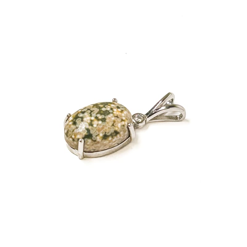 Vintage 925 Sterling Silver Zebra Jasper Pendant - Frijja, LLC