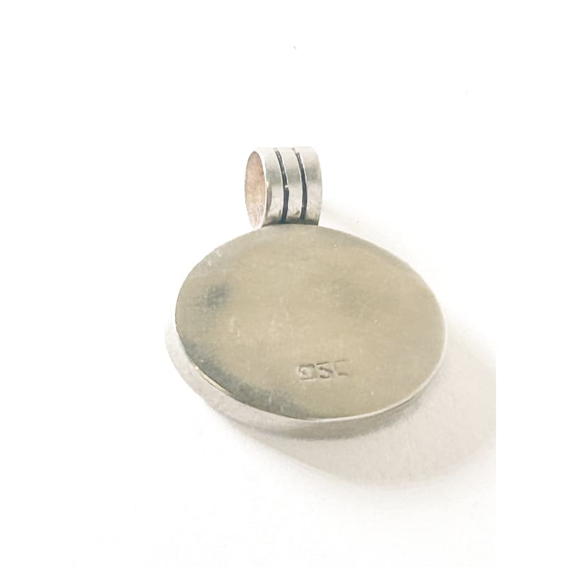 Vintage 950 Sterling Silver Chrysocolla Pendant - Frijja, LLC