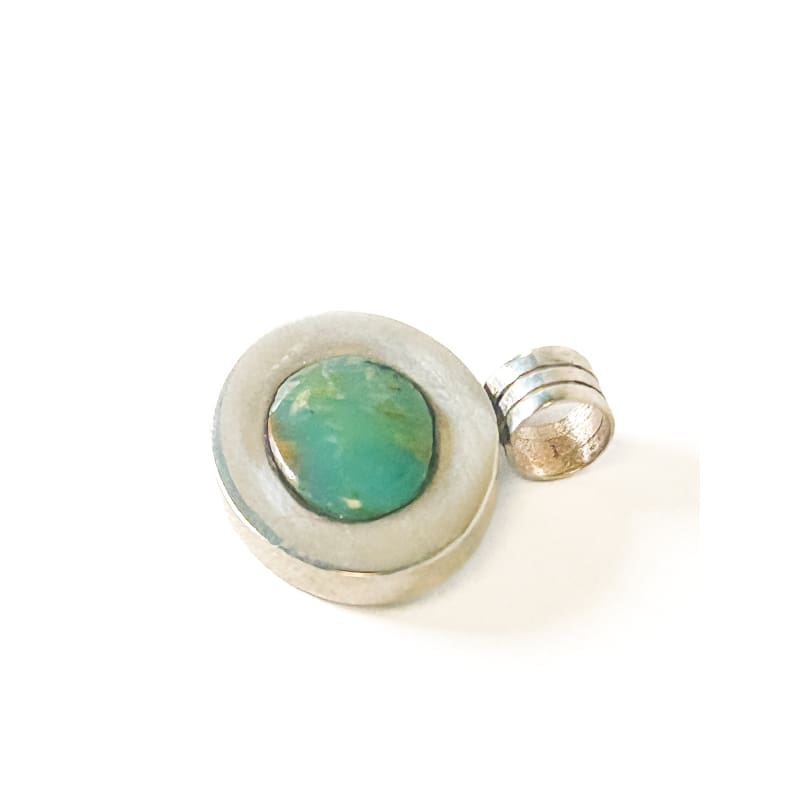 Vintage 950 Sterling Silver Chrysocolla Pendant - Frijja, LLC