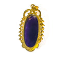 Vintage Gold Plated Oval Purple Agate Pendant - Frijja, LLC