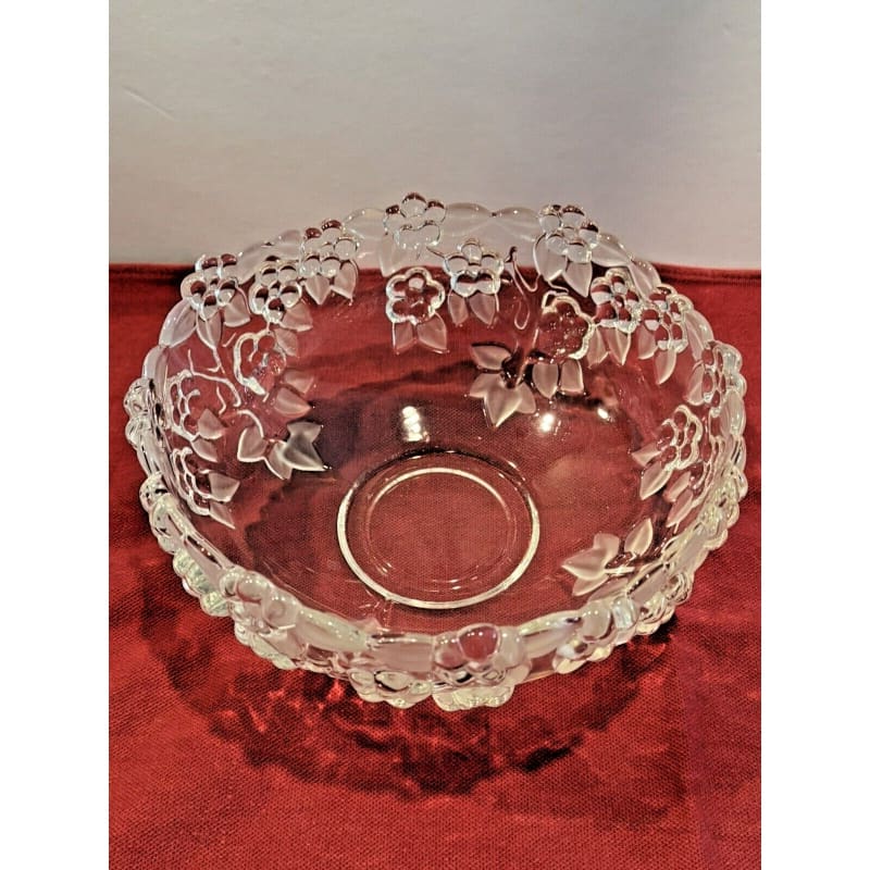 Vintage Mikasa 8.75” Carmen Crystal Bowl Walther Glas West Germany Floral Fruit - Frijja, LLC