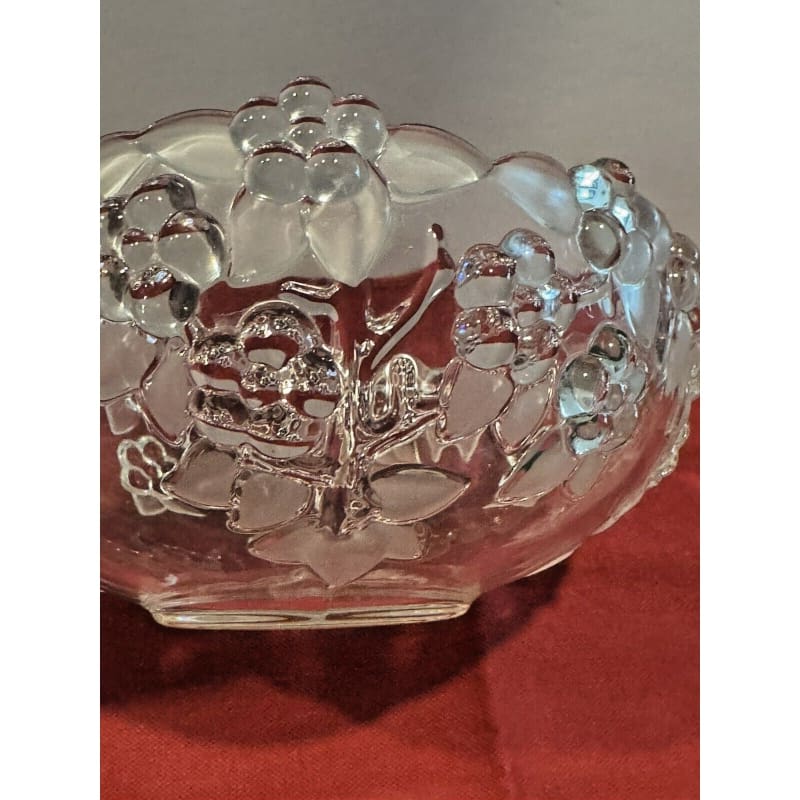 Vintage Mikasa 8.75” Carmen Crystal Bowl Walther Glas West Germany Floral Fruit - Frijja, LLC