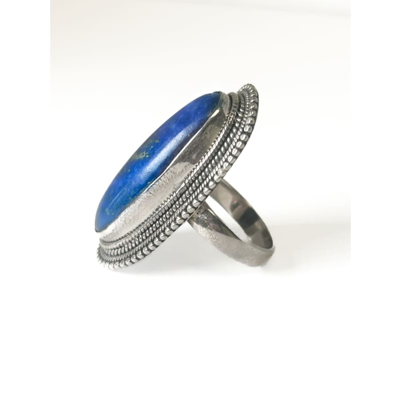 Vintage Oval Lapis Lazuli Ring Size 8 - Frijja, LLC