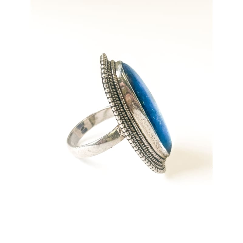 Vintage Oval Lapis Lazuli Ring Size 8 - Frijja, LLC