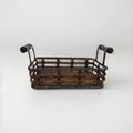 Woven Bamboo Tray with Metal Structure Handles Black/Brown - Frijja, LLC